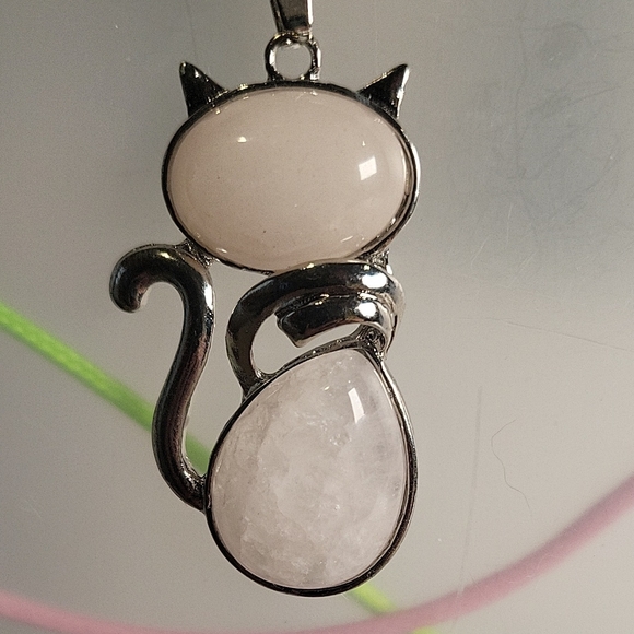 Other - Elegant White Cat Pendant by